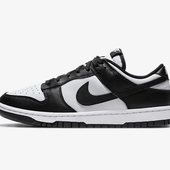 Youth size 3.5 Nike Dunk Low Sneakers Black White - Picture 3 of 5